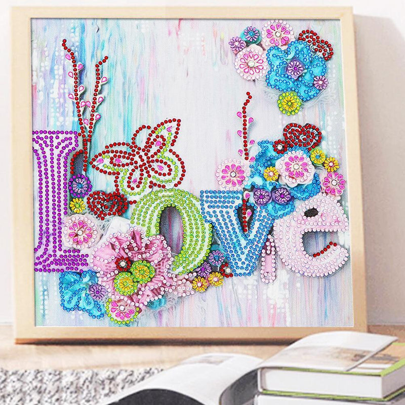 5D DIY Special Shaped Diamond Painting Love Cross Stitch Kit Home Bedroom Decor