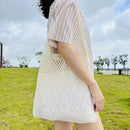 #A Women Knitting Shoulder Bag Large Capacity Totes Female Hobo Sling Shopping B