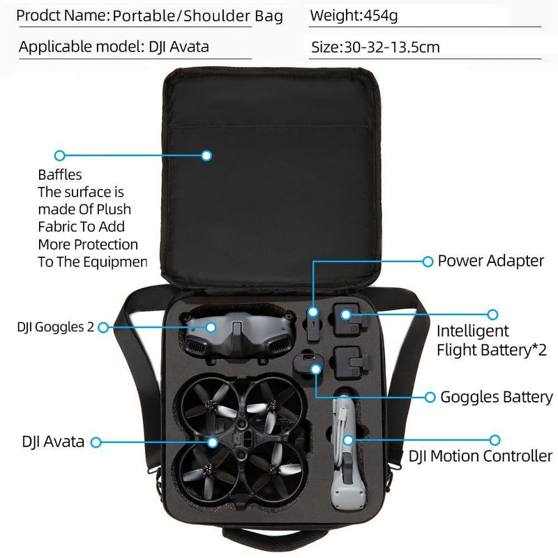 Drone Accessories Case Backpack Storage Organizer Shoulder Bag For DJI Avata