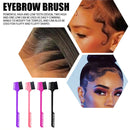 Double Sided Edge Brush with Comb Eyelashes Eyebrow Makeup Brush (Purple) Newly