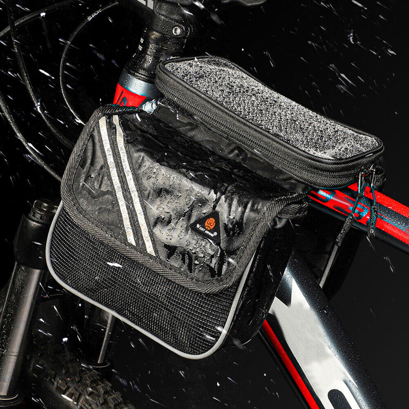 WEST BIKING Reflective Waterproof Mountain Road Bike Top Tube Bags (Black) Newly