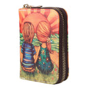 Women Cute PU Leather Mini Wallet Casual Ladies Cartoon Card Holder (D)