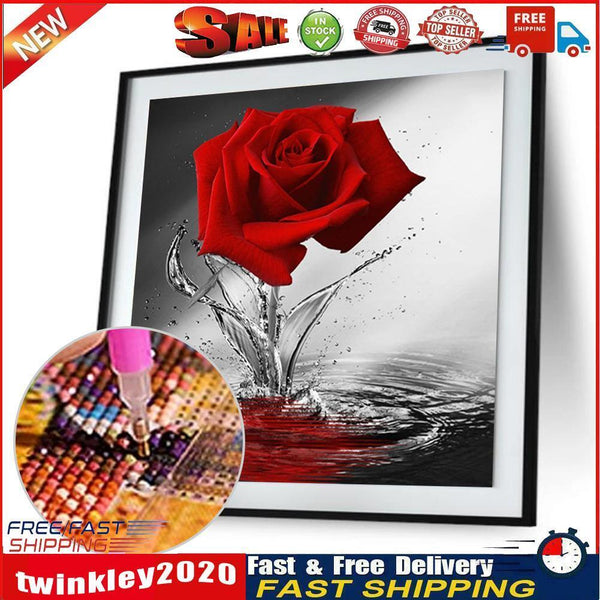 DIY 5D Diamond Painting Embroidery Flower Rose Cross Crafts Stitch Decor Newly