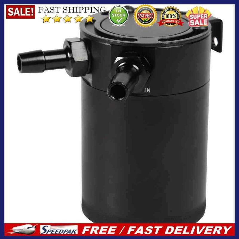Universal Baffled Aluminum Oil Catch Can 2 Port Engine Oil Catch Tank Reser