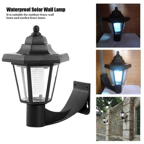 Outdoor Solar Powered Wall Lantern LED Lights Garden Waterproof Landscape Lamp