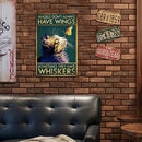 Cat Butterfly Retro Metal Plate Tin Sign Plate Poster for Bar Club Accessories