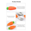 Stainless Steel Silicone Carrot Cutlery Feeding Plate Training Spoon Set Newly