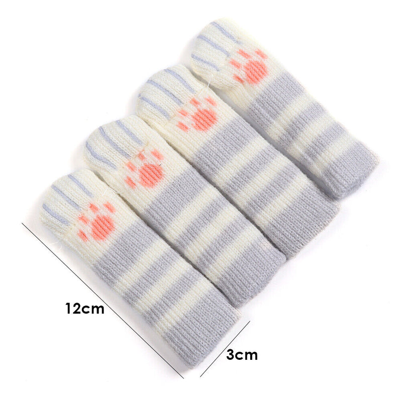 4pcs/set Cat Chair Feet Sock Thicken Anti-slip Table Leg Knitted Cover (A) Newly