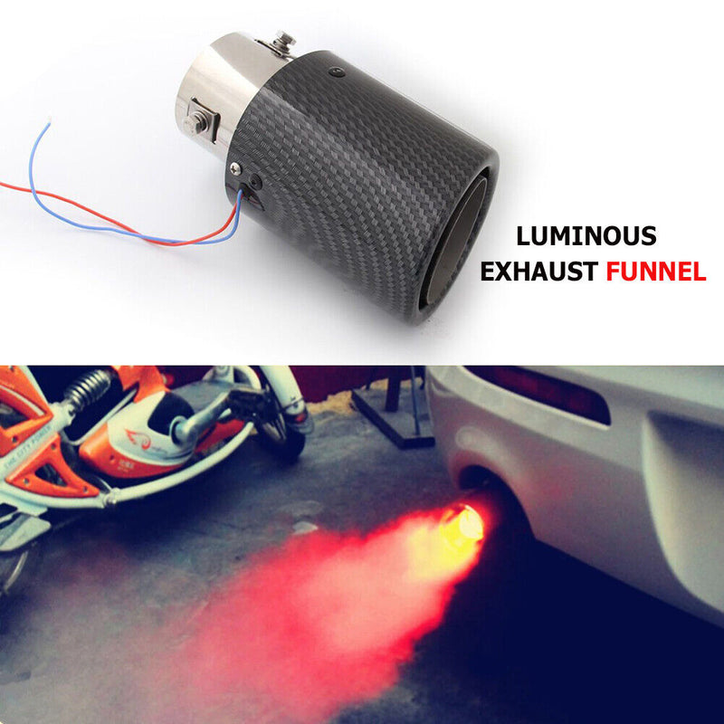 LED Muffler Silencer Luminous Exhaust Tail Throat Pipe Tip Car Styling Accessory