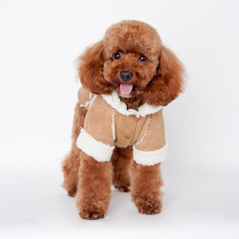 winter clothes dog clothes pet supplies British style legs(Light Brown)(M)
