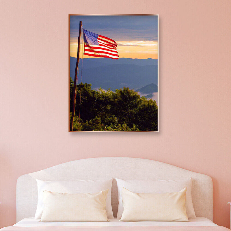 Full Drill Square Diamond Painting Kit DIY 5D American Flag Rhinestone Drawing