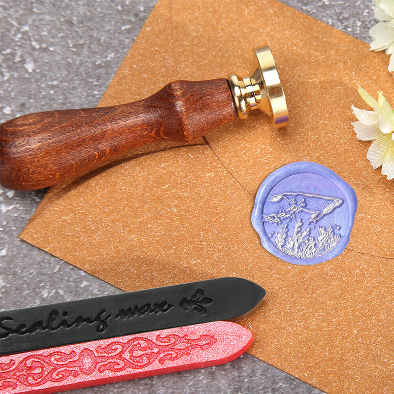 25mm Round Shaped Fire Lacquer Sealing Wax with Handle Brass Copper Animal Stamp