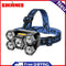 USB Rechargeable 5 LED Headlamp IPX4 Waterproof 4 Gears 500LM Warning Head Torch