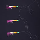 3Pcs Saltwater Hairy Hook Rigging for Herring Fishing Skin Tinsel Feathers