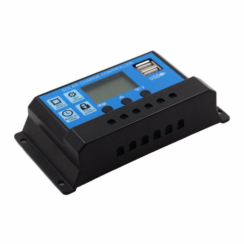 12V/24V LCD Auto Solar Charge Controller PWM Dual USB Output Charger (20A) Newly