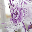2PCS Peony Curtain Living Room Bedroom Home Door Window Curtain (Purple)