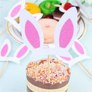 Decor Baby Shower Rabbit Ear Easter Bunny theme Cake Toppers Happy Easter