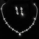 Casual Bridesmaid Crystal Necklace Earrings Set Wedding Gift Bridal L4I8