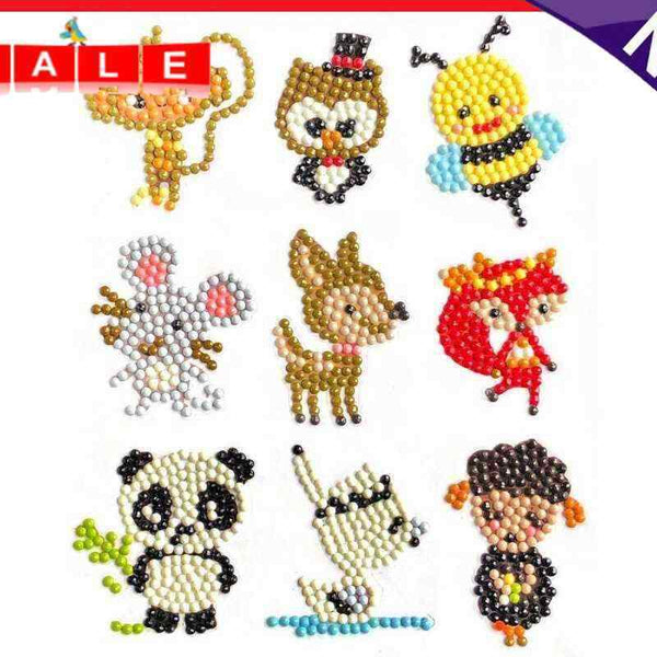 DIY Kids Round Diamond Stickers Full Drill Diamond Painting Embroidery Craft Kit