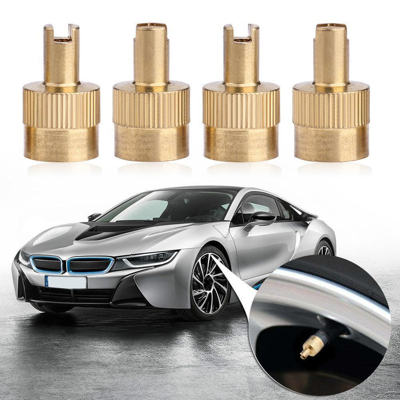 8pcs Slotted Head Valve Stem Caps with Core Remover Tool for Car Motorcycle