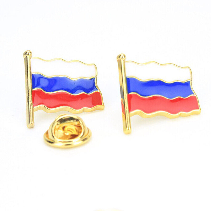 Russia Flag Symbol Souvenir Clothes Drop Oil Metal Pin