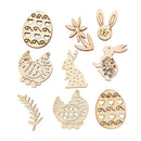 Wooden Eggs DIY Craft Easter Rabbit Wood Chips Easter Decorations Wood Slice