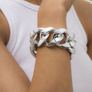 Hip Hop Twist Thick Chain Bracelet Women Simple Geometric Hand Chain Jewelry
