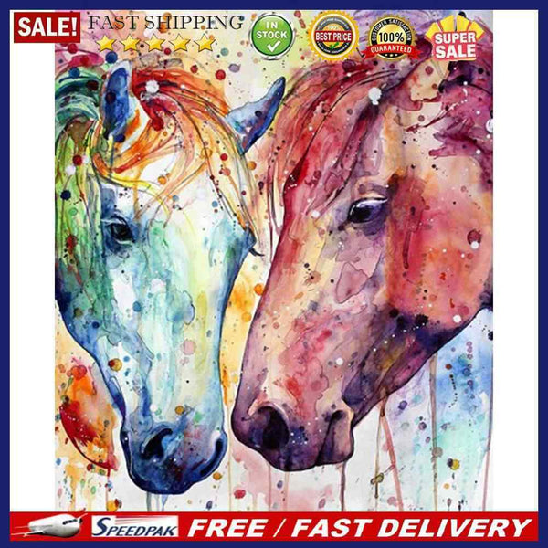 Hand Painted Oil Paint by Numbers DIY Horse Drawing Wall Hanging Decoration
