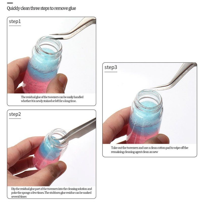 Extension Eyelashes Tweezers Cleaner Tweezers Cleaning Tools Cleaning Glue