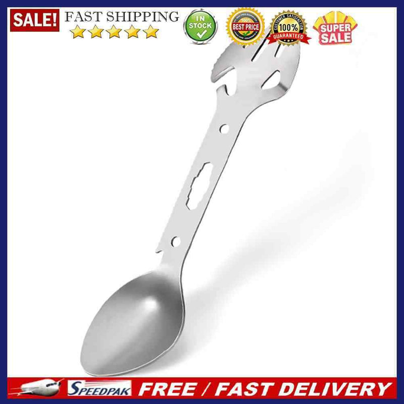 Multifunctional Stainless Steel EDC Spork Fork Spoon Bottle Opener for Picn