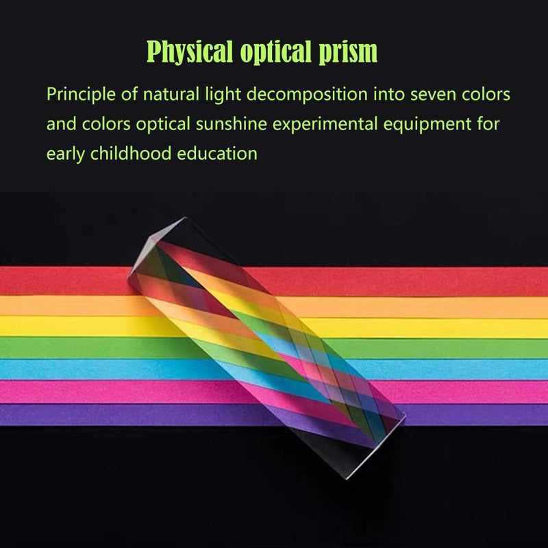25x25x80mm Triangular Optical Prisms Glass Physics Teaching Refracted Light