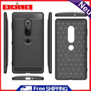 Soft TPU Carbon Fiber Phone Case Back Cover Shell for Sony XZ2 Premium Protector