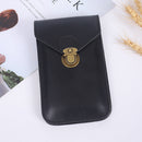 Men Canvas Mobile Phone Bags Double-layer Zipper Fanny Pack (Black)