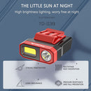 COB LED Induction Sensor Headlamp Portable Waterproof Headlight Clip-on Cap Lamp