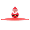 Transparent Red Cherry Silicone Cup Cover Leakproof Reusable Lid (Santa)