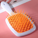 Wide Teeth Air Cushion Comb Scalp Massage Salon Hair Brush (White Orange) Newly