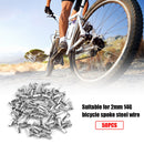 50pcs Metal Nipples for 14G 2mm Spokes MTB Mountain Bike Bicycle Cycling Pa