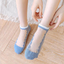Summer Crystal Glass Invisible Thin Casual Stockings Short Sock Ankle Socks