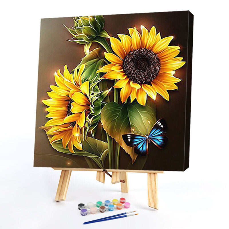 Sunflower 20X20cm Frameless Oil Paint By Numbers DIY Painting Crafts (S562)