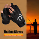 3-Finger Cut Unisex Arrow Fishing Gloves Non-Slip Angling Gloves (Gray) Newly