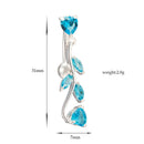 Fashion Body Piercing Jewelry Leaves The Belly Button Ring Blue