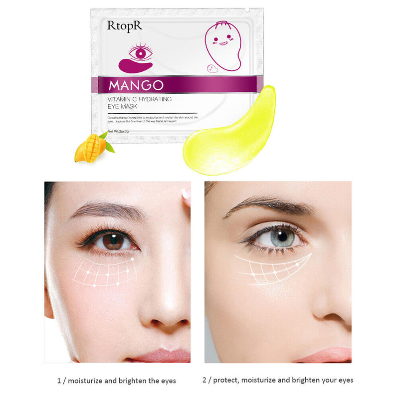 2pcs Vitamin C Collagen Eye Masks Anti Puffiness Dark Circles Acne Beauty P