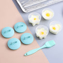 4pcs Cute Egg Boiler Cooker Plastic Egg Poacher Mold Set with Brush (Green)