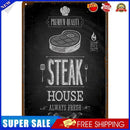 30x20cm Steak Metal Retro Tin Painting Plate Flat Tin Sign Poster Decor
