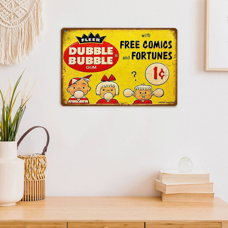 Home Weatherproof Retro Chic Three Child Sign Iron Painting Wall Art Drawing