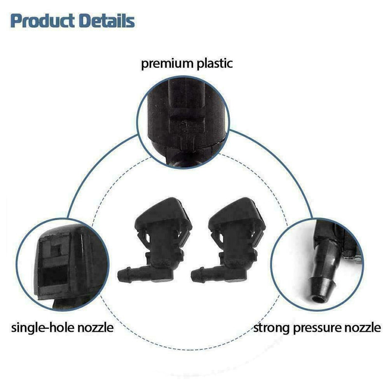 2pcs Universal Black Auto Car Front Windshield Washer Set A0S6 Wiper Nozzle X2Y0