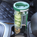 Plastic Water Bottle Straws Portable Tea Fruit Outdoor Travel Mug (Green) Newly