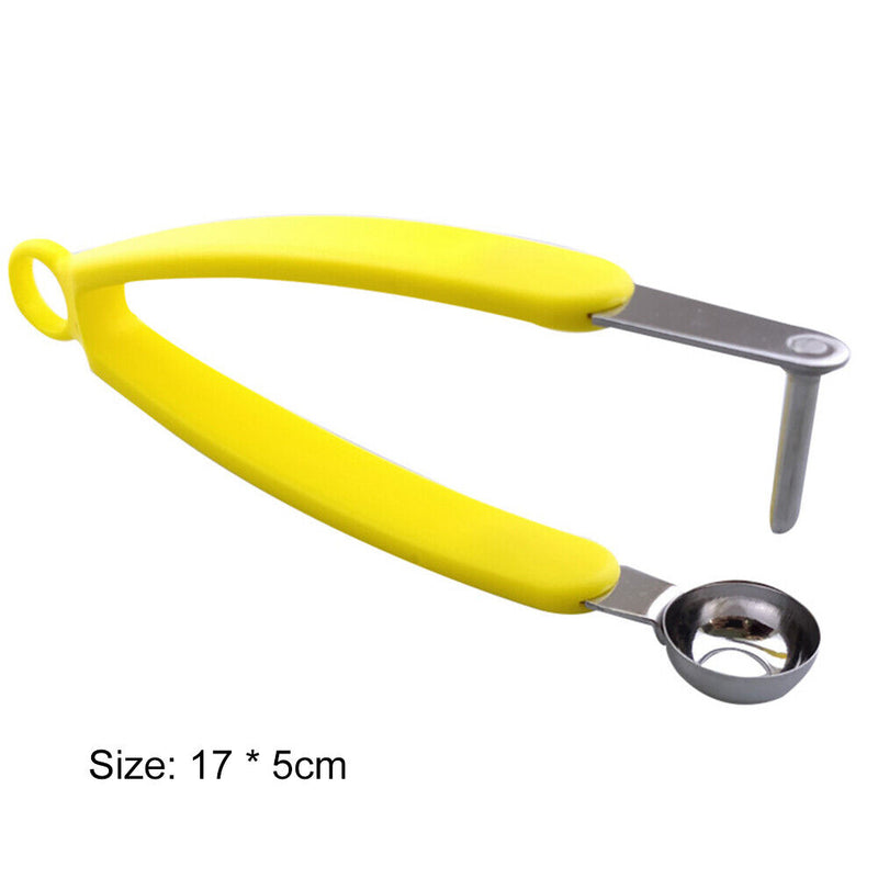 Stainless Steel Cherry Olive Corer Fruits Core Remover Seed Pitter (Yellow)