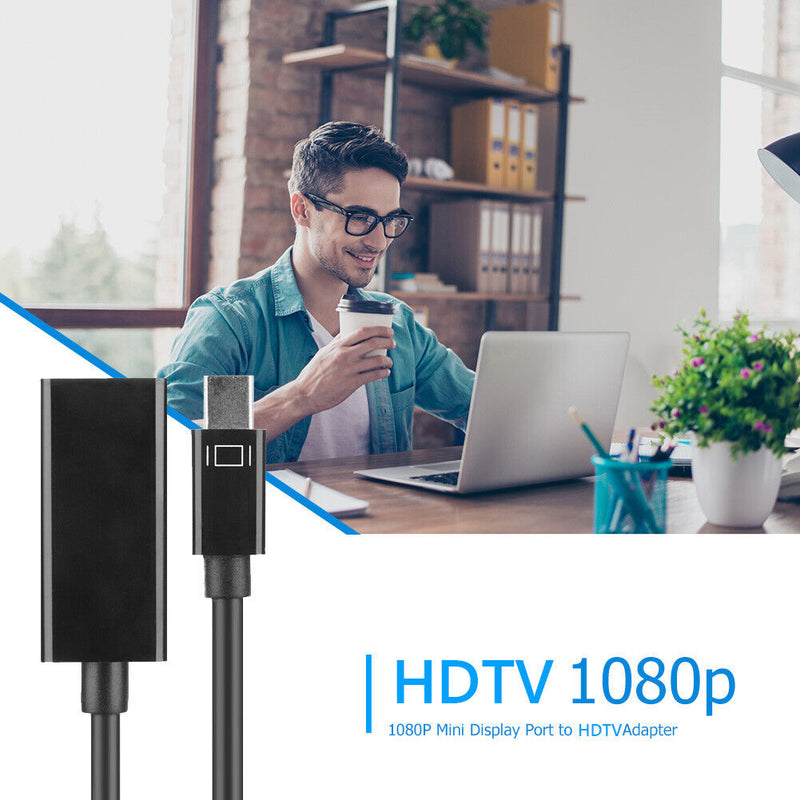 1080P Mini Display Port to HDMI-compatible Adapter Cable Connector for MacB