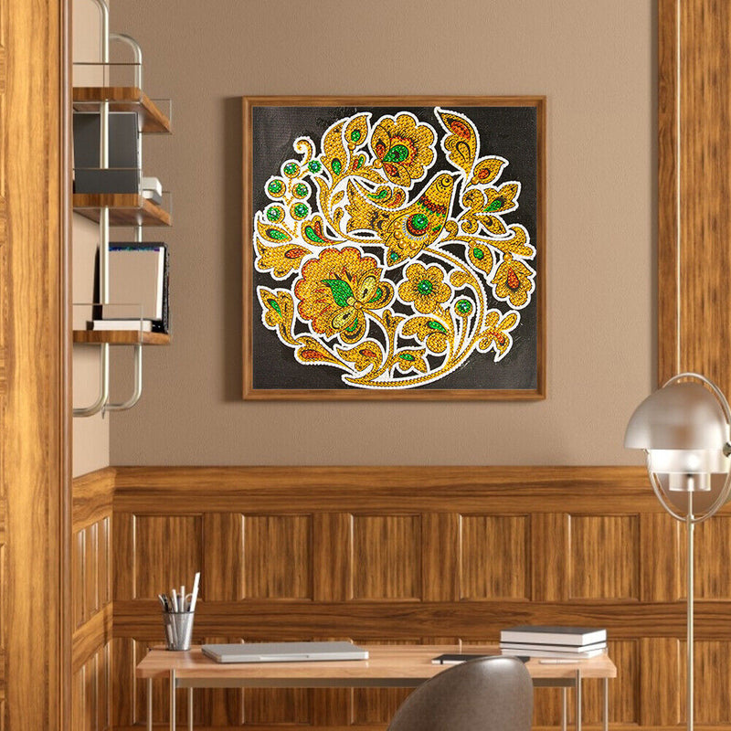 Part Specical Shaped Drill Diamond Painting Bird and Flower Wall Art Mosaic Kit